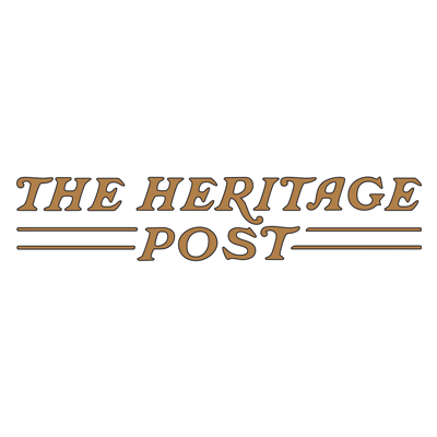 The Heritage Post Logo, Retro-Schriftzug für Magazin mit Vintage-Charakter